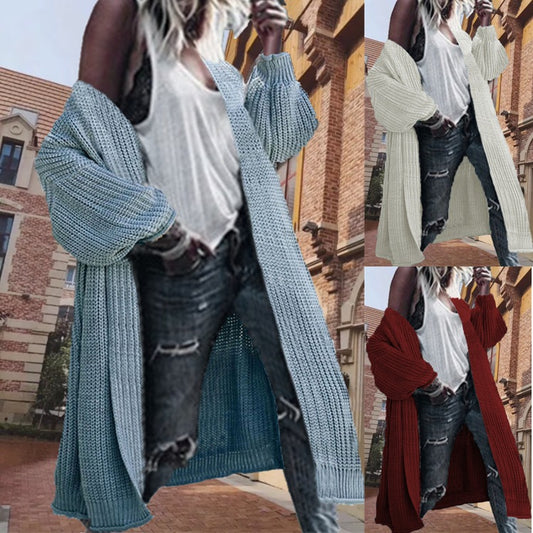 Dames gilet en tricot épais avec des manches larges et une devant ouvert Chic und Stil