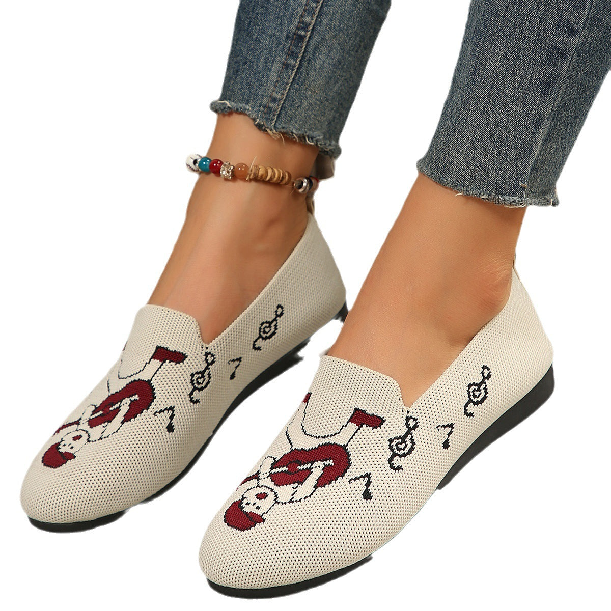 Baskets décontractées pour femmes avec motif créatif et semelle antidérapante Chic und Stil