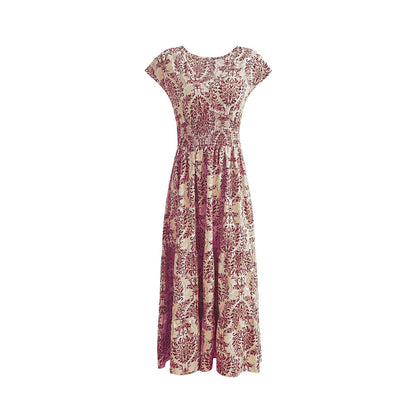Robe maxi à fleurs pour femmes avec décolleté en V et ourlet à volants Chic und Stil