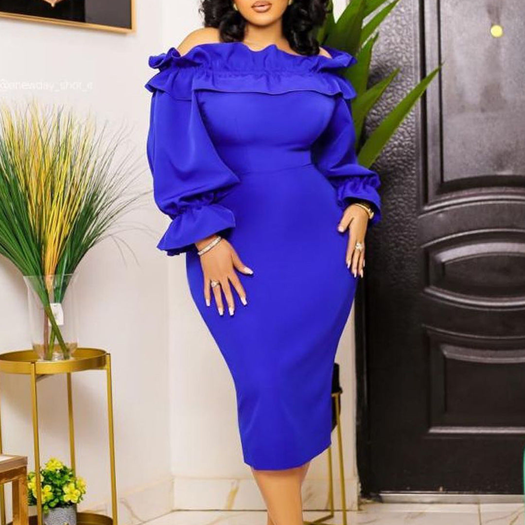 DamesRobe maxi élégante avec volants Chic und Stil