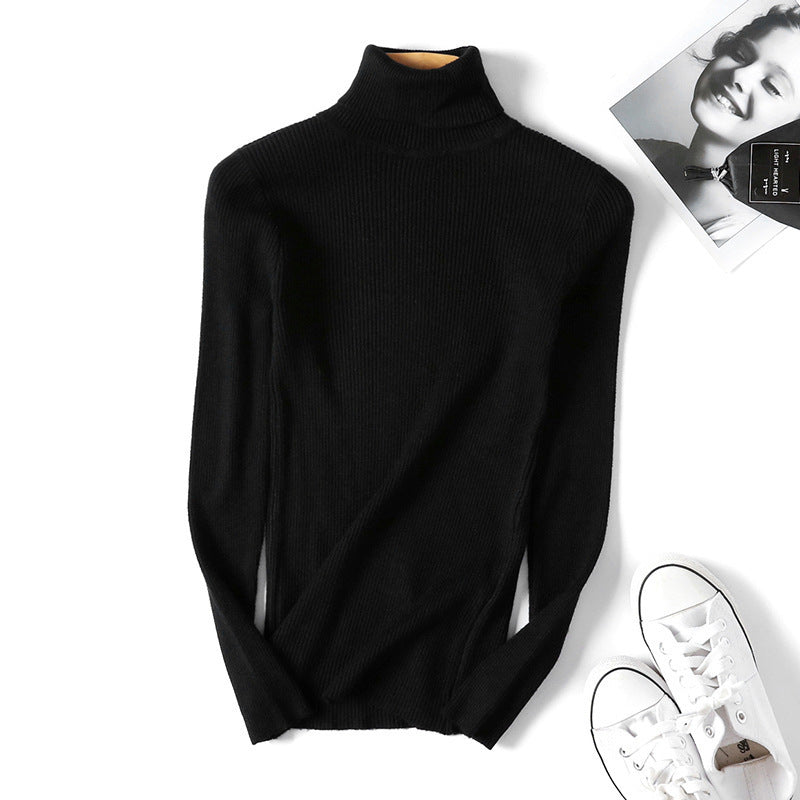 Pull à col roulé pour femmes en fin tricot côtelé Chic und Stil