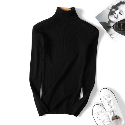 Pull à col roulé pour femmes en fin tricot côtelé Chic und Stil