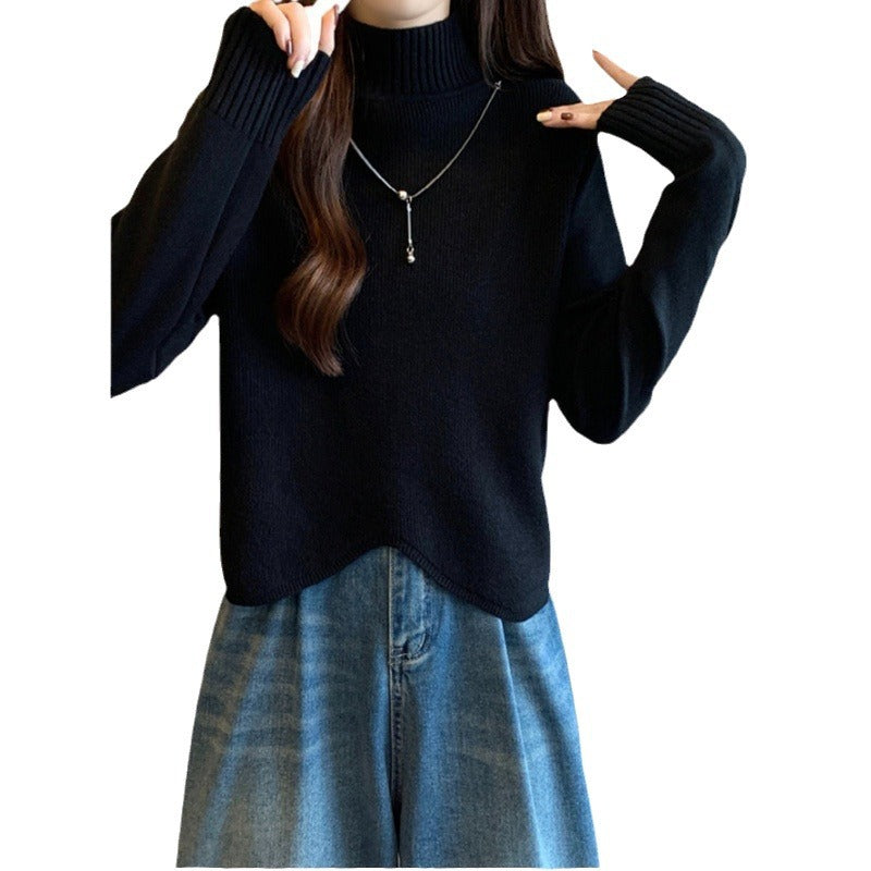 Pull femme en tricot avec col haut et coupe décontractée Chic und Stil