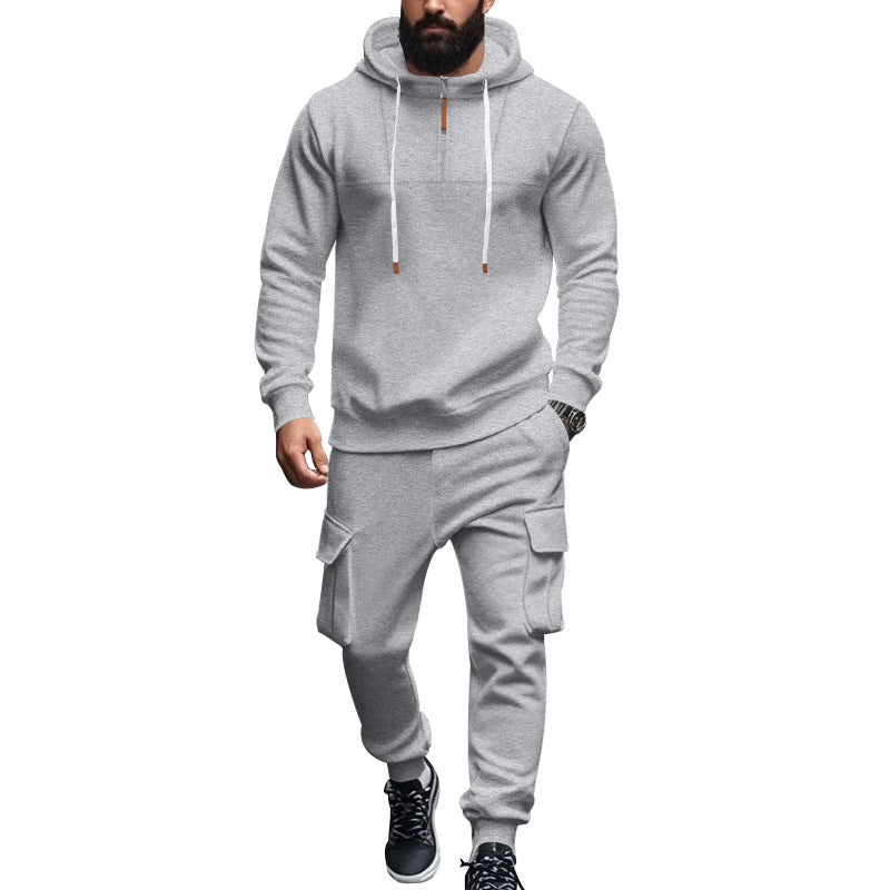 Men's chic and stylish athletic hoodie and cargo pants