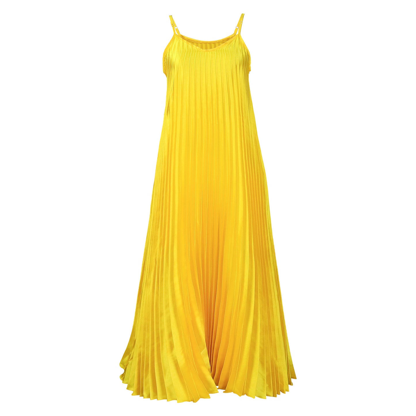 Robe maxi femme avec design plissé et bretelles spaghetti Chic und Stil
