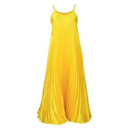Robe maxi femme avec design plissé et bretelles spaghetti Chic und Stil