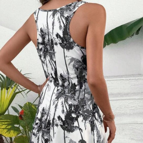 Robe d'été décontractée pour femme avec motif moderne de palmiers Chic und Stil