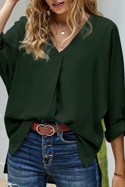 Blouse décontractée pour femmes avec décolleté en V Chic und Stil