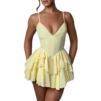Robe patineuse froncée flirteuse pour femmes Chic und Stil