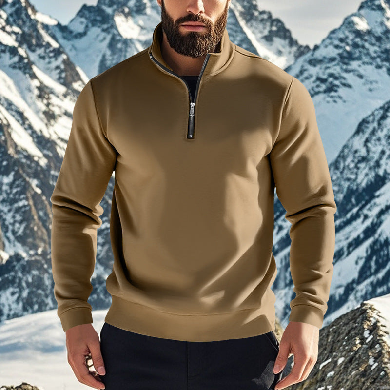 Fleece pullover for men with half-zip Chic und Stil