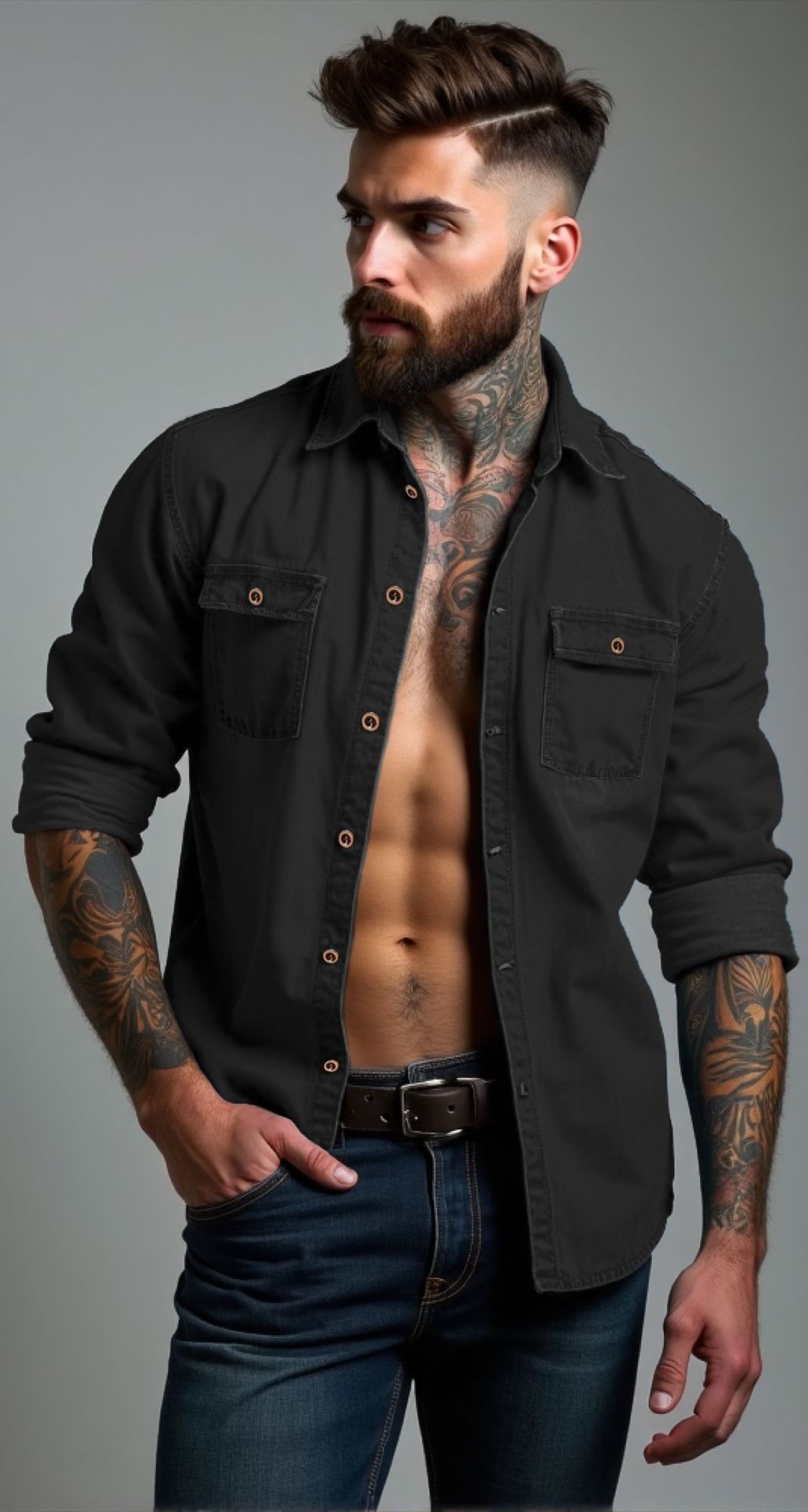 Chemise en coton décontractée pour hommes Chic und Stil