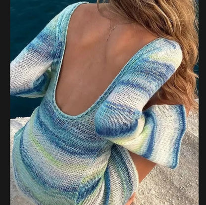 Robe pull femme à coupe ample et détails de volants modernes Chic und Stil