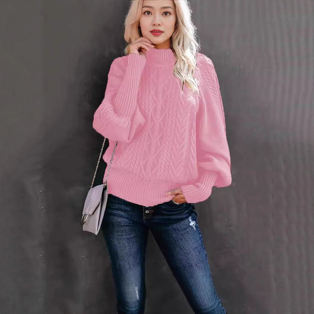 Pull-over en tricot pour femmes avec un col haut et des manches volumineuses Chic und Stil