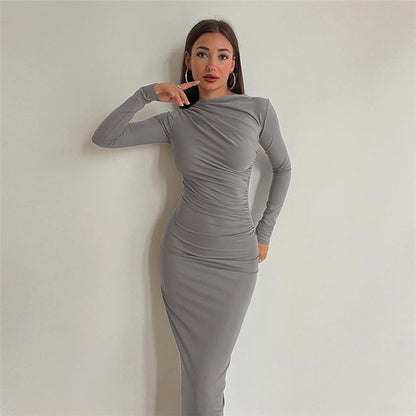 Dames Robe longue à manches raffinées avec coupe cintrée Chic und Stil
