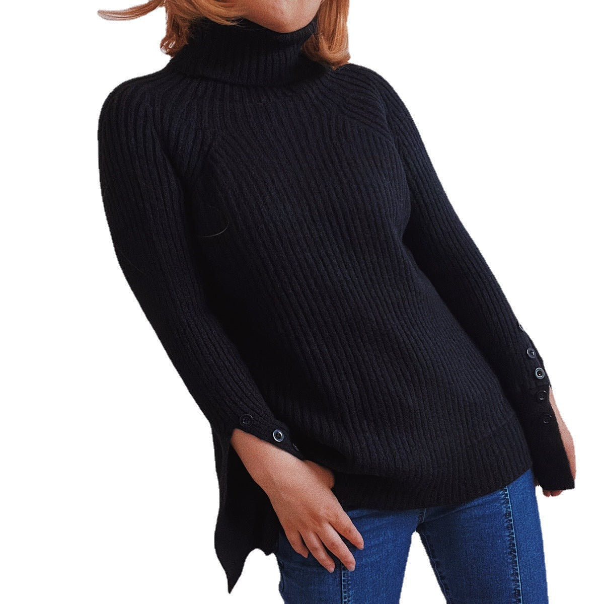 Pull à col roulé côtelé pour femmes avec une coupe élégante Chic und Stil