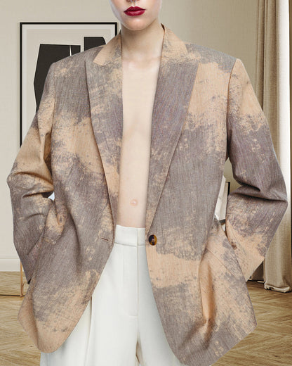 Dames Blazer Oversized avec un dégradé de couleurs artistique Chic und Stil
