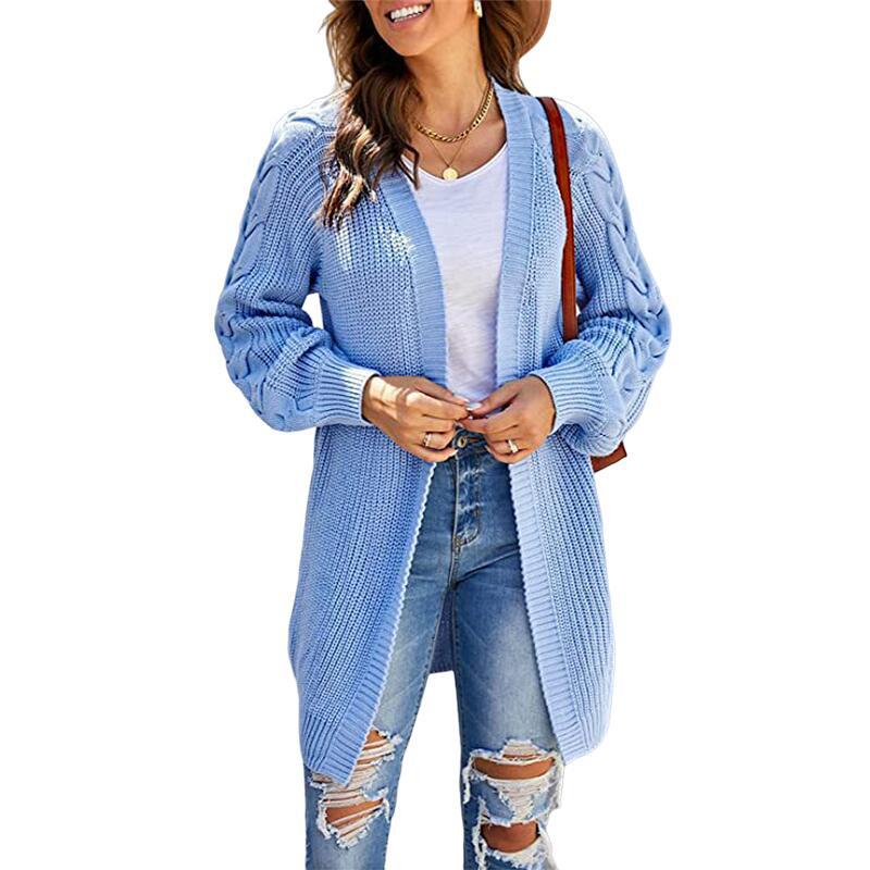 Dames Grand cardigan tricot avec motif en câble et manches oversized Chic und Stil