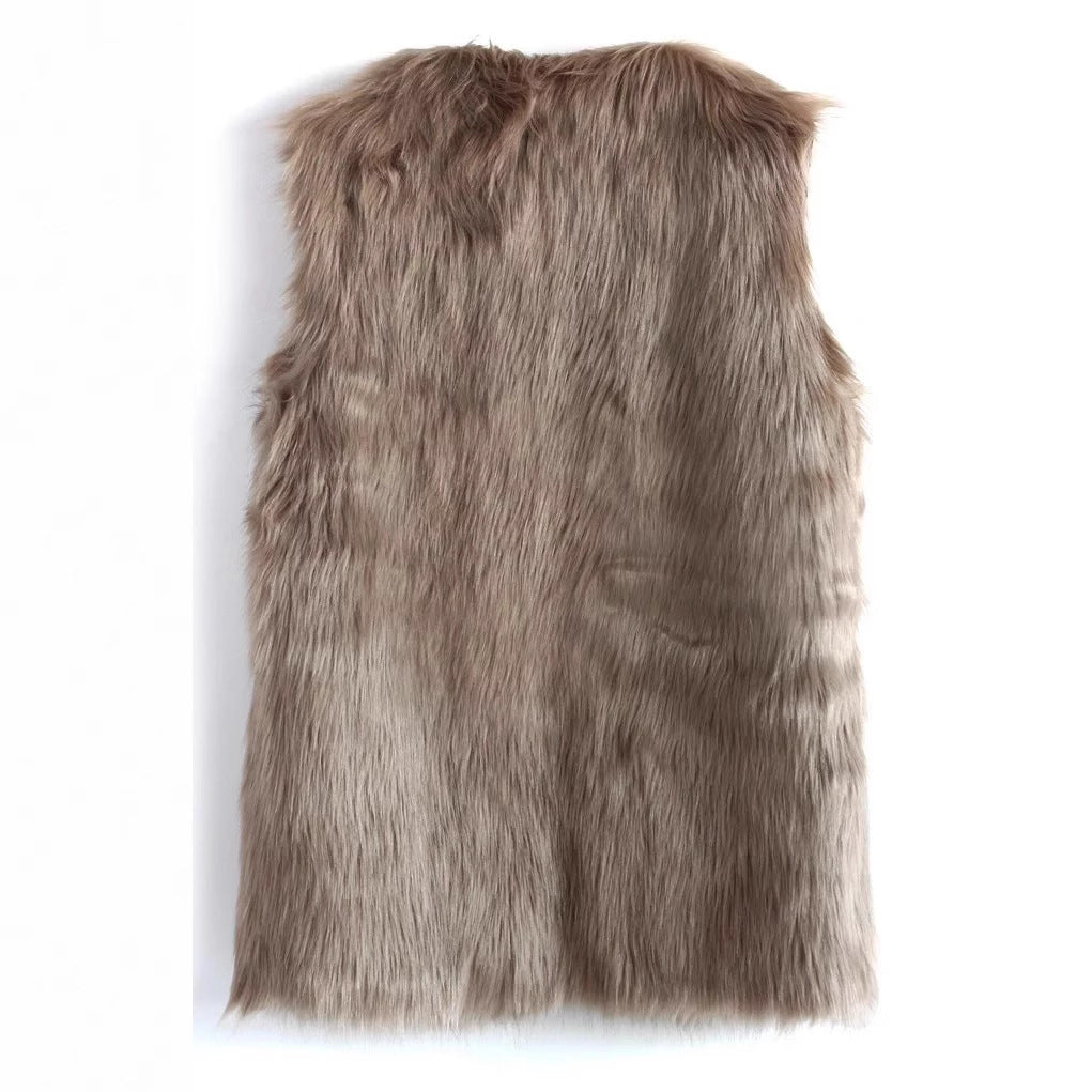 Dames Gilet en fausse fourrure douillette avec design élégant Chic und Stil