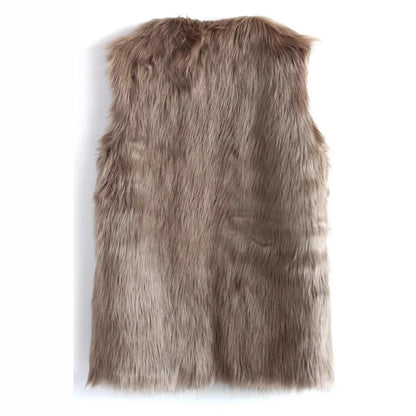 Dames Gilet en fausse fourrure douillette avec design élégant Chic und Stil
