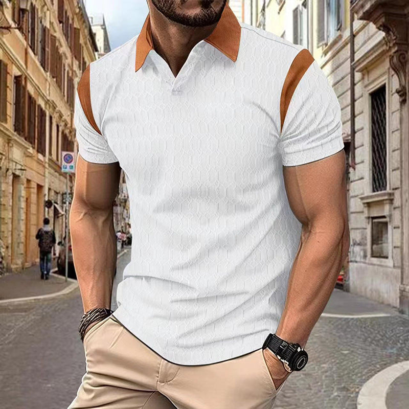 Chemise polo pour hommes avec des détails contrastés élégants et un design structuré respirant Chic und Stil
