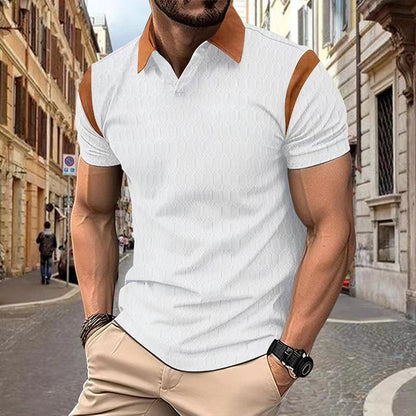 Chemise polo pour hommes avec des détails contrastés élégants et un design structuré respirant Chic und Stil