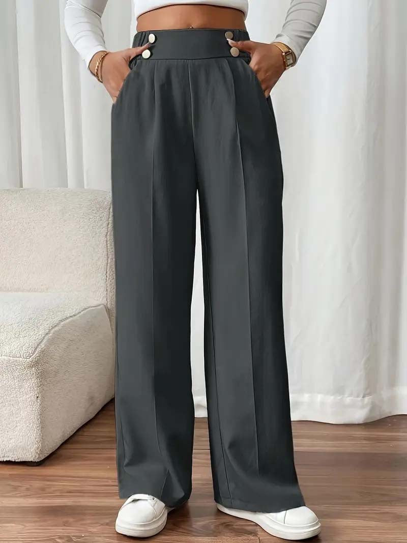 Elegant and airy high-waisted pants for women with wide legs and practical pockets Chic and Style