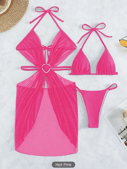 Maillot de bain pour femmes avec un élégant châle en chiffon et une accent cœur Chic und Stil