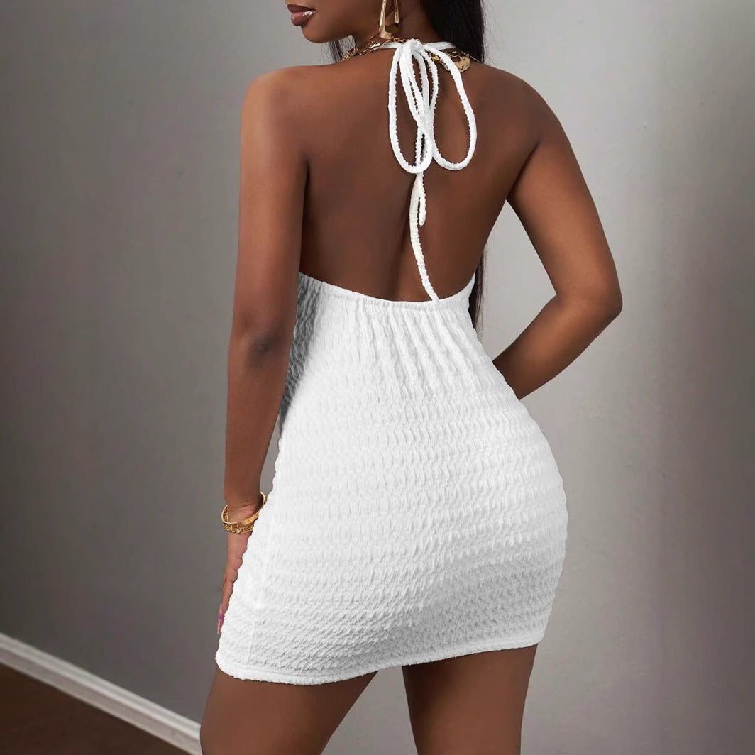Dames Halter hals Bodycon Mini robe Chic und Stil