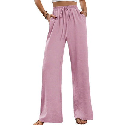 Wide leisure pants for women with elastic waistband and practical pockets Chic and Style