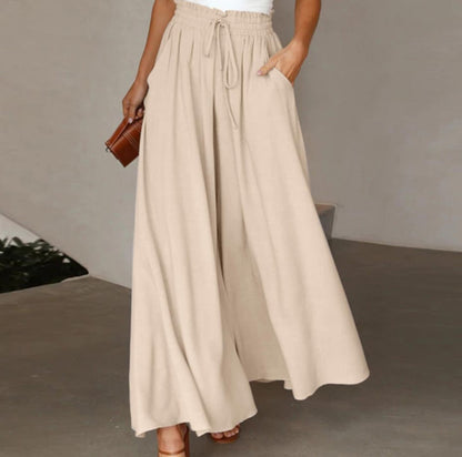 Loose linen pants for women with elastic and side pockets Chic and Style