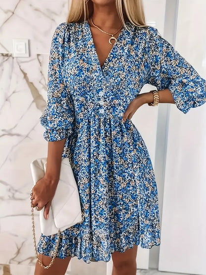 Dames Robe mini espiègle et élégante avec décolleté en V profond et détails en volants Chic und Stil