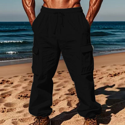 Men's cargo pants with elastic waist and practical side pockets Chic and Style