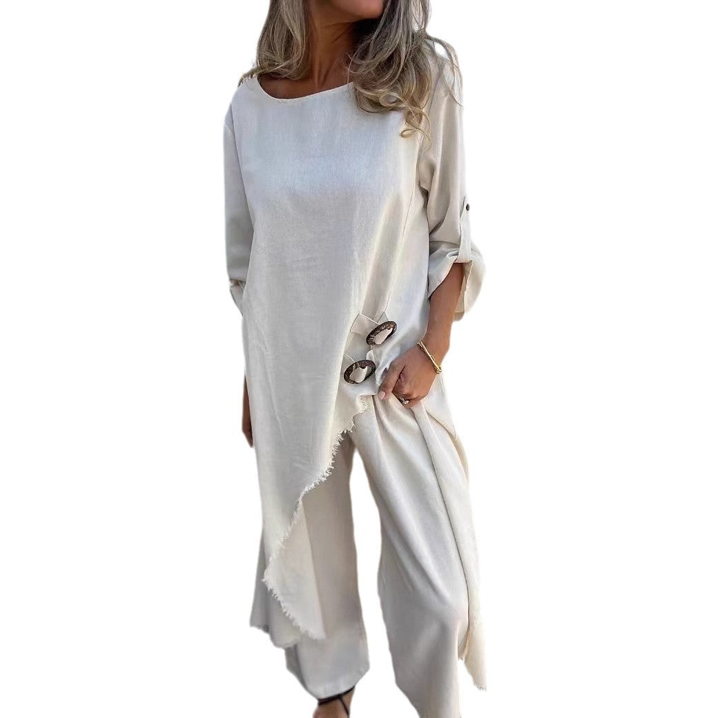 Robe de plage oversize pour femmes avec détails de boutons Chic und Stil