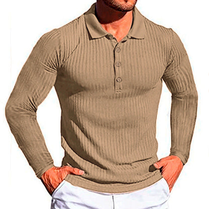 Chemise polo longue à manches élégantes pour homme au design texturé Chic und Stil