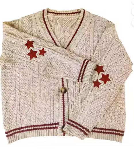 Cardigan en grosse maille pour femmes avec décolleté en V profond et détails de bouton contrastants Chic und Stil
