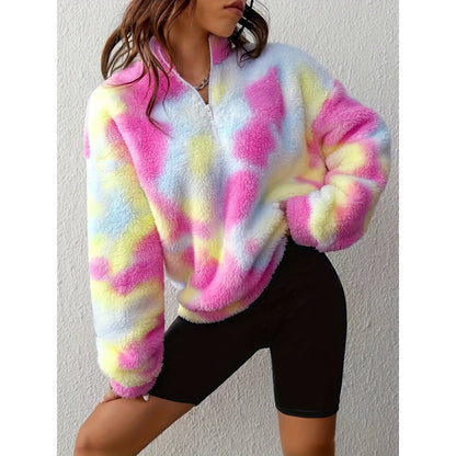 Pull en polaire doux pour femmes avec demi-fermeture éclair Chic und Stil