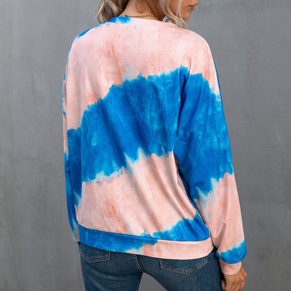 Chemise à manches longues tie-dye décontractée pour femmes Chic und Stil