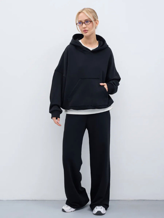 Oversized hoodie and chic and stylish puff pants