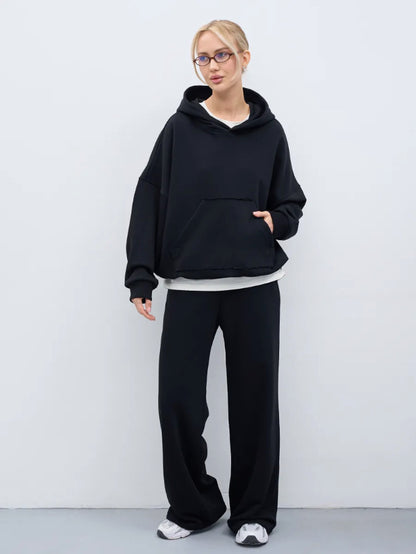 Oversized hoodie and chic and stylish puff pants