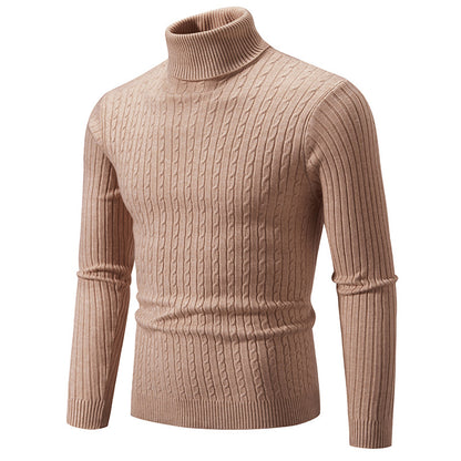 Pull à col roulé pour hommes avec motif torsadé structuré Chic und Stil