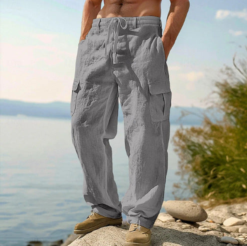 Pantalon cargo décontracté pour hommes avec taille ajustable et poches latérales pratiques Chic und Stil