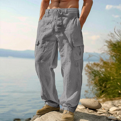 Pantalon cargo décontracté pour hommes avec taille ajustable et poches latérales pratiques Chic und Stil