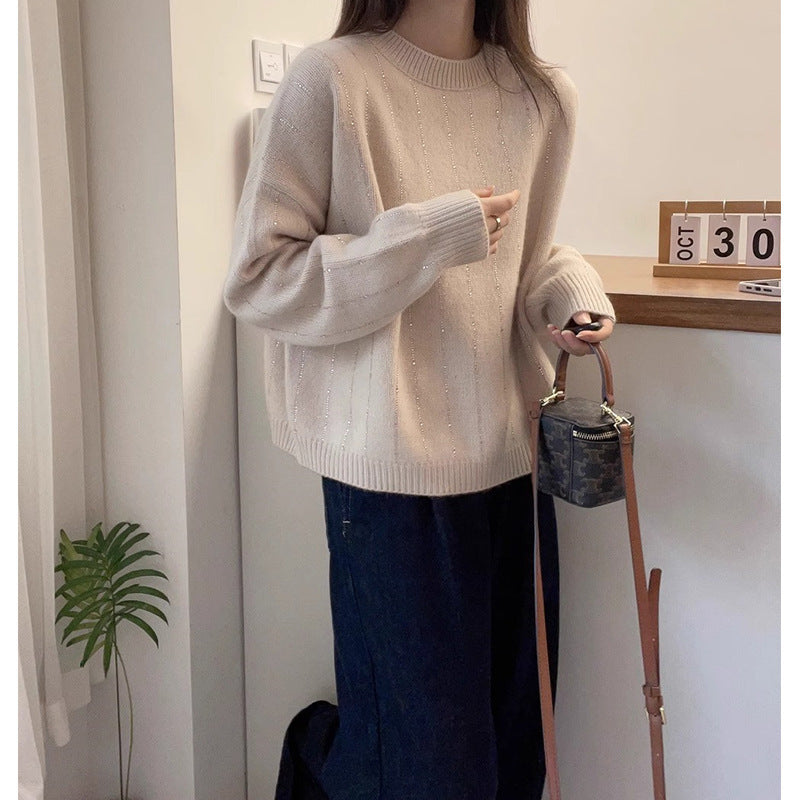 Pull-over tricot confortable pour dames avec des accents scintillants Chic und Stil