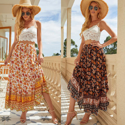 Jupe maxi bohème à motif floral Chic und Stil