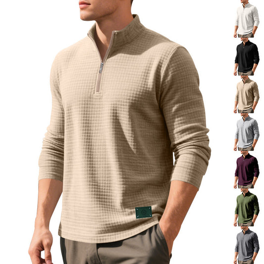 Pull sportif pour hommes avec fermeture éclair et structure Chic und Stil