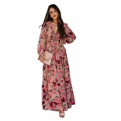 Robe Maxi Boho Femmes avec impression florale Chic und Stil