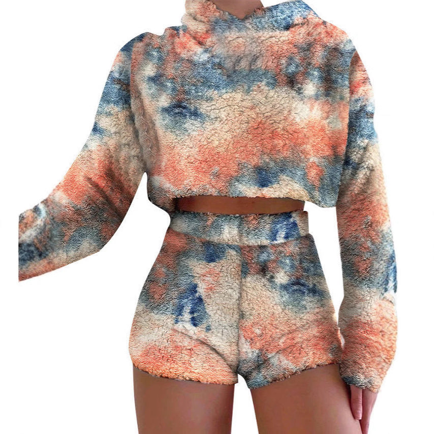 Dames ensemble confortable de hoodie et de shorts Chic und Stil