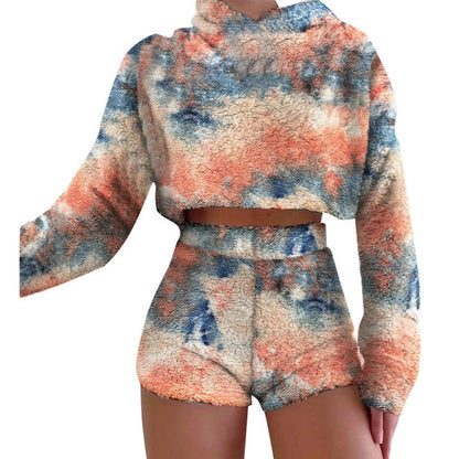 Dames ensemble confortable de hoodie et de shorts Chic und Stil