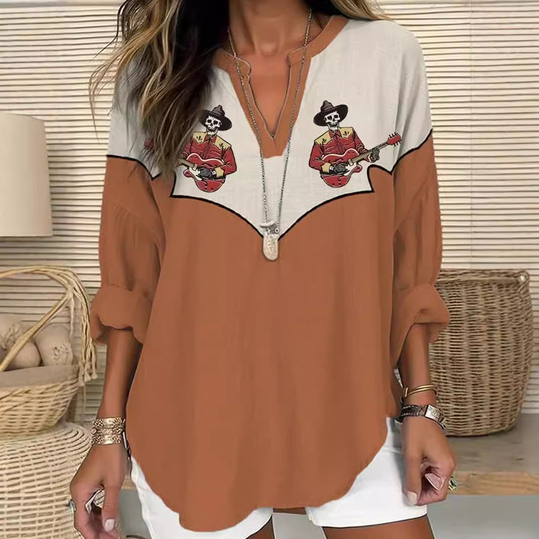 Blouse pour femmes avec des graphiques créatifs et un détail de bon goût Chic und Stil