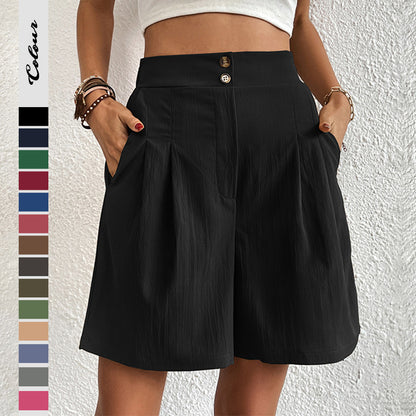 Shorts plissées taille haute sur mesure pour femmes Chic und Stil